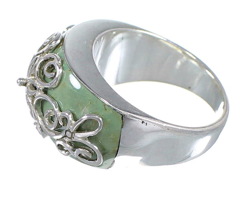 Authentic Sterling Silver Turquoise Ring Size 7-1/4 RX81191